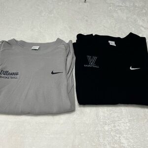 Lot of 2 Mens Nike Dri Fit Villanova Wildcats Basketball Sweater Grey/Black